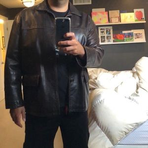 XL brown leather jacket